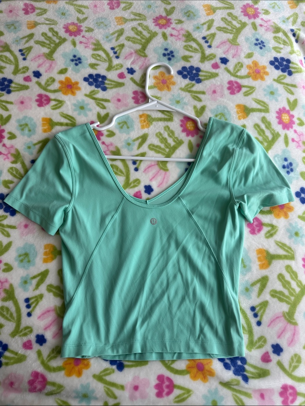 lululemon athletica Light Mint Scoop-Back Short Sleeve Top